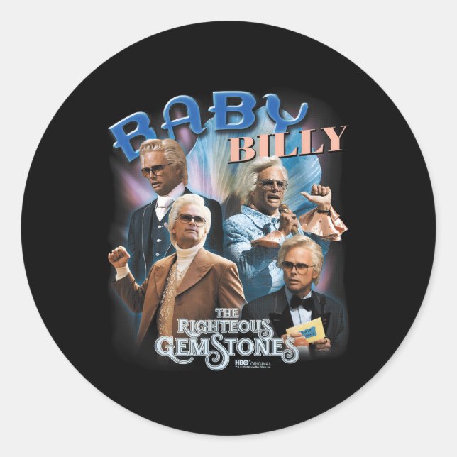 Pegatina Redonda El justo Gemstones Bebé Billy Heartthrob (Anverso)