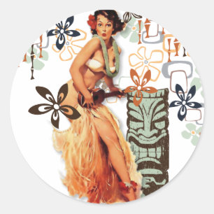 Pegatina Redonda El Kitsch Bitsch : ¡Aloha Oops!