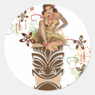 Pegatina Redonda El Kitsch BItsch : ¡Hula Hips!