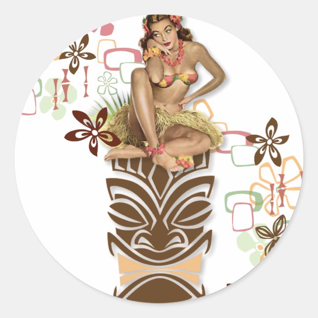 Pegatina Redonda El Kitsch BItsch : ¡Hula Hips! (Anverso)