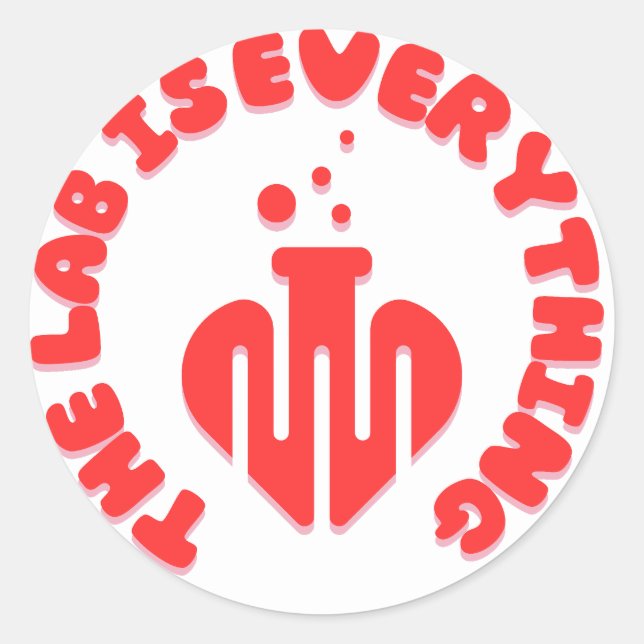 Pegatina Redonda El laboratorio es todo Lab Week (Anverso)