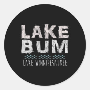 Pegatina Redonda ¡El lago Winnipesaukee es para relajarse! Camiseta