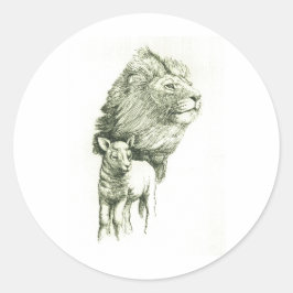 PEGATINA REDONDA EL LEÓN Y EL LAMB