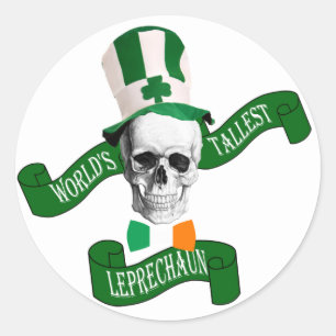 Pegatina Redonda El leprechaun más alto del mundo