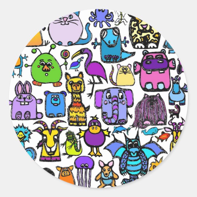 Pegatina Redonda "el libro de alfabetos" - Pegatinas (Anverso)