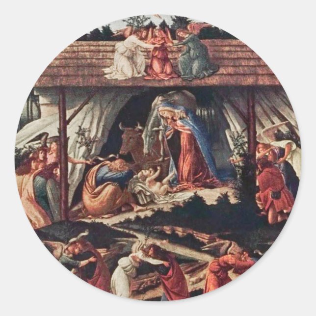 Pegatina Redonda El libro infantil de vacaciones de Navidades (Anverso)