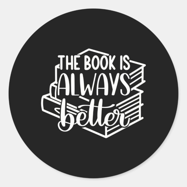 Pegatina Redonda El LIBRO Siempre Es Mejor (Anverso)