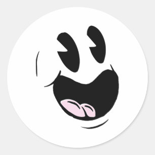 Pegatina Redonda El lindo fantasma Lazy Halloween disfraz gracioso 