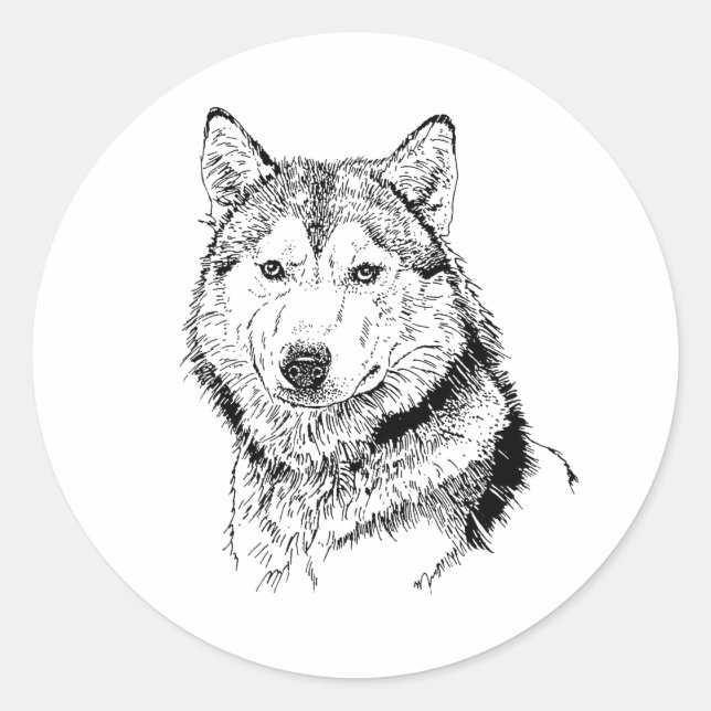 PEGATINA REDONDA EL LOBO (Anverso)