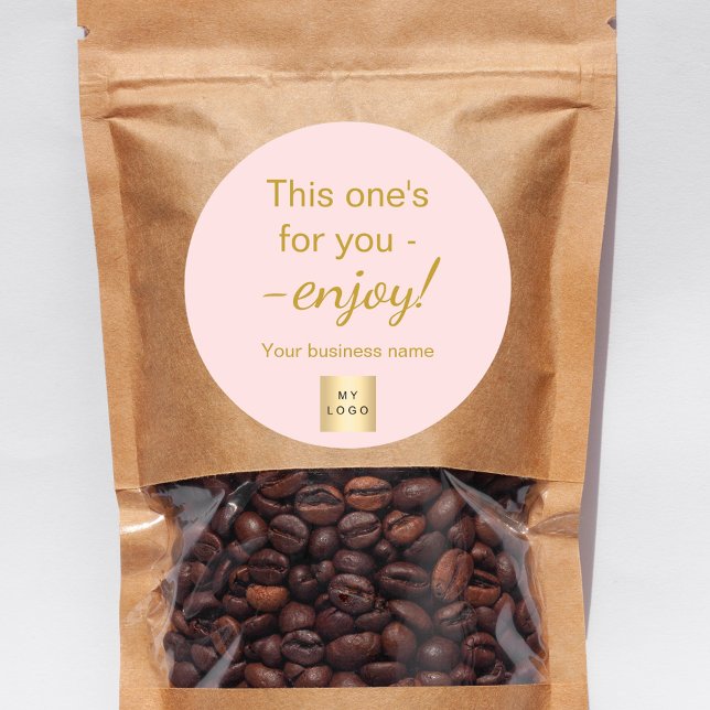 Pegatina Redonda El logo comercial del cliente de oro rosa envuelve (Subido por el creador)