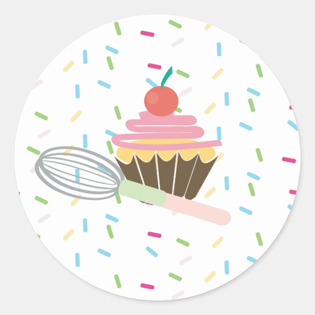 Pegatina Redonda El logo de Cupcake Whisk Rasta la recompensa (Anverso)