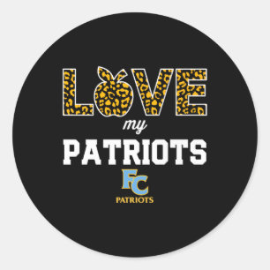 Pegatina Redonda El logo de los primeros patriotas coloniales Ama a