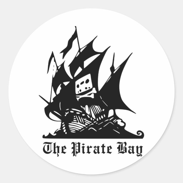 Pegatina Redonda El logo de Pirate Bay (Anverso)
