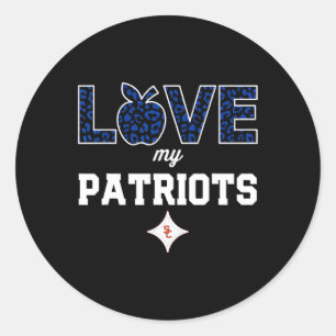 Pegatina Redonda El logo de Sandy Creek Patriots Ama a mi equipo