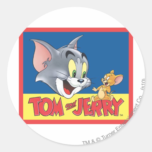 Pegatina Redonda El Logo De Tom Y Jerry Sombreado (Anverso)