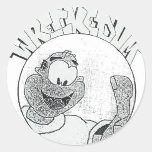 Pegatina Redonda El logo de Um Melvin Circle fue destruido