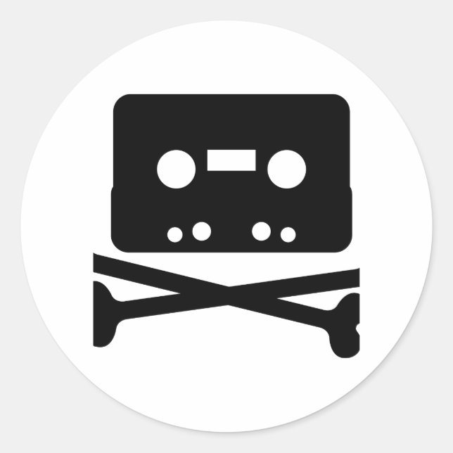 Pegatina Redonda El logotipo de la cinta Pirate Bay (Anverso)