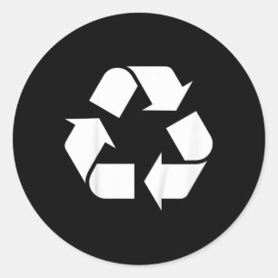 Pegatina Redonda El logotipo de reciclaje de niños Día de la Tierra