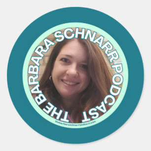 Pegatina Redonda El logotipo del podcast de Barbara Schnarr