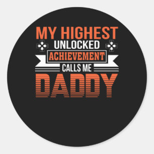 Pegatina Redonda El logro me llama el papá video del videojugador