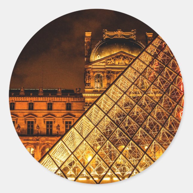 Pegatina Redonda El Louvre (Anverso)