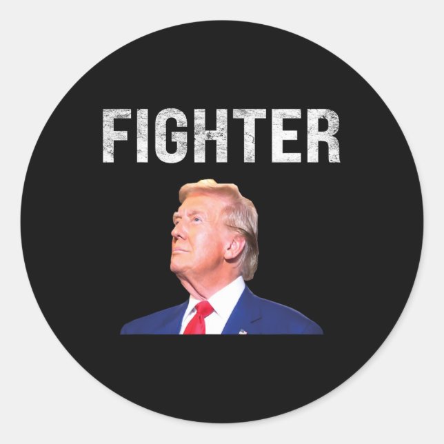 Pegatina Redonda El luchador Donald Trump 2024 (Anverso)