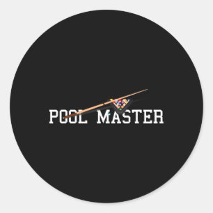 Pegatina Redonda El Maestro De La Piscina Billar Para Los Amantes D