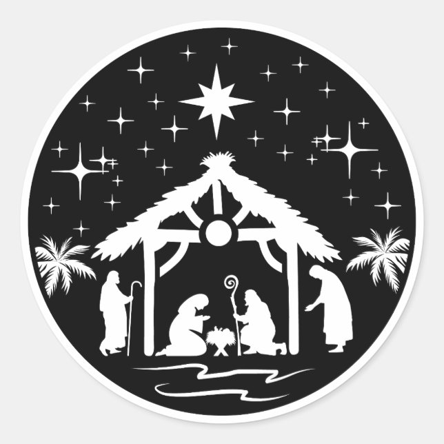 Pegatina Redonda El Manger y el Inn (Anverso)