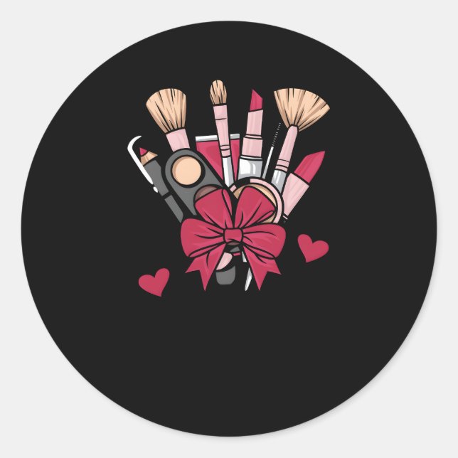 Pegatina Redonda El Maquillaje En Curso (Anverso)