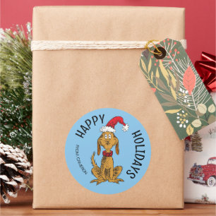Pegatina Redonda El Max del Grinch Sombrero de Santa Claus