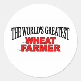 Pegatina Redonda El mayor agricultor de trigo del mundo