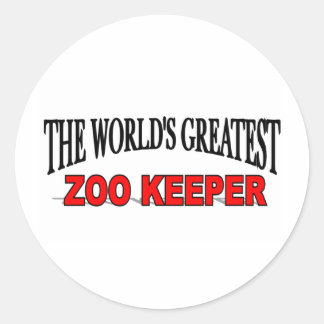 Pegatina Redonda El mayor guardián de zoológicos del mundo