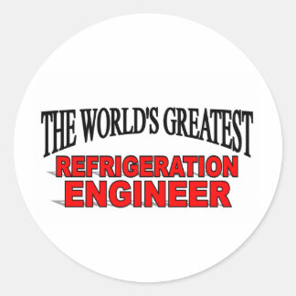 Pegatina Redonda El mayor ingeniero de refrigeración del mundo