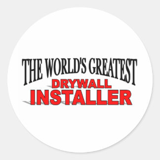 Pegatina Redonda El mayor instalador de drywall en el mundo