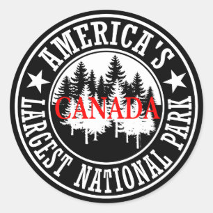 Pegatina Redonda El mayor parque nacional de los Estados Unidos de 