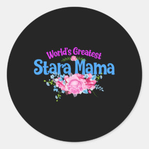 Pegatina Redonda El Mayor Stara Mama Slovene Gran Del Mundo