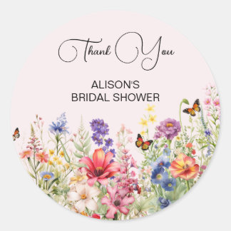 Pegatina Redonda Él me da mariposas en el estómago Desayuno de novi