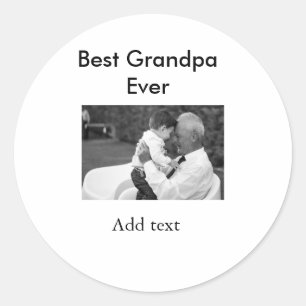 Pegatina Redonda El mejor abuelo siempre agrega el nombre de la fot