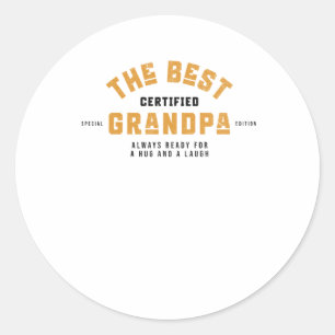 Pegatina Redonda El mejor abuelo. Siempre Preparados Para Un Abrazo