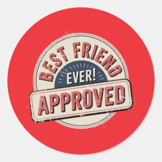 Pegatina Redonda ¡El mejor amigo de todos! Diseño de texto aprobado