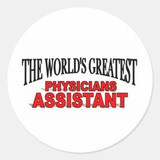 Pegatina Redonda El mejor asistente de médicos del mundo