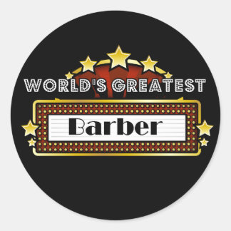 Pegatina Redonda El mejor barbero del mundo