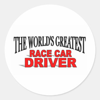 Pegatina Redonda El mejor conductor de coche de carrera del mundo