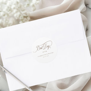 Pegatina Redonda ¡EL MEJOR DÍA DE LA HISTORIA! Elegante, Boda