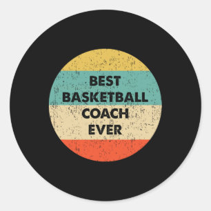 Pegatina Redonda El mejor entrenador de baloncesto de la historia
