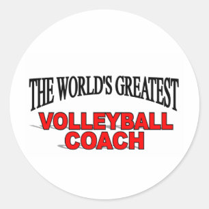 Pegatina Redonda El mejor entrenador de voleibol del mundo
