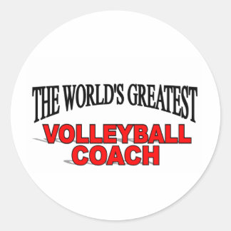 Pegatina Redonda El mejor entrenador de voleibol del mundo