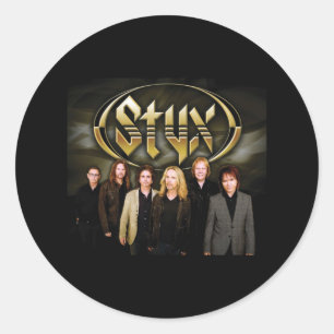 Pegatina Redonda El Mejor Estilo De La Banda De STYX Retro 80 Para