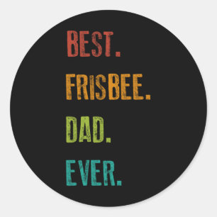 Pegatina Redonda El mejor frisbee para hombre, papá frisbee definit