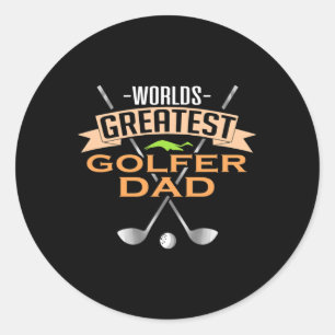 Pegatina Redonda El mejor golfista del mundo Papá Golf Papá